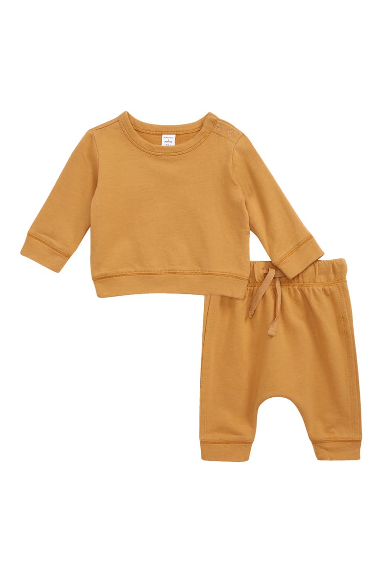 Fleece Sweatshirt & Pants Set, Main, color, TAN CINNAMON