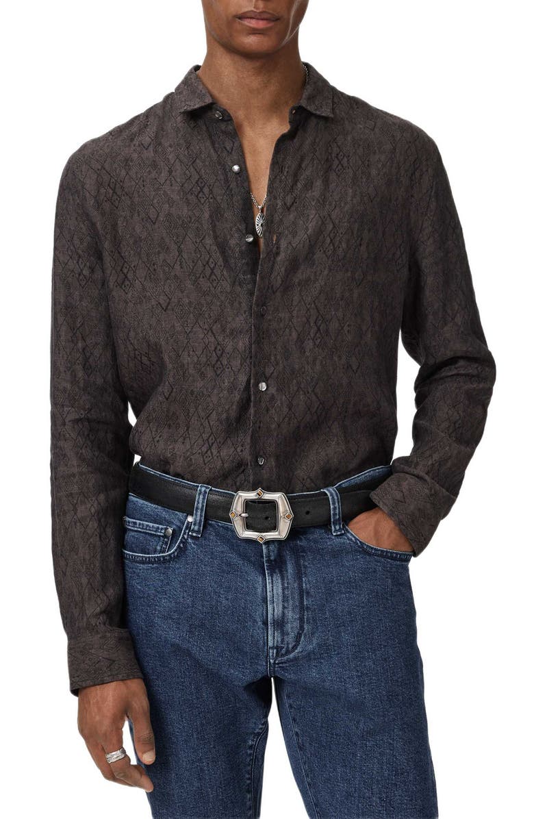 John Varvatos Thompsom Linen Button-Up Shirt, Main, color, 