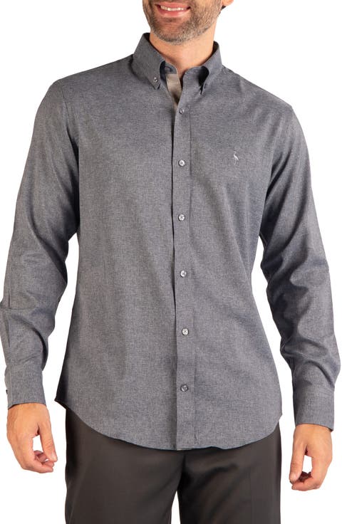 Melange Performance Long Sleeve Stretch Shirt