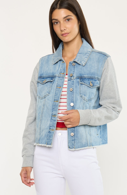 Kancan Karine Denim Hoodie Jacket In Blue