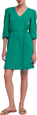 Boden V-Neck Short Sleeve Cotton Dress