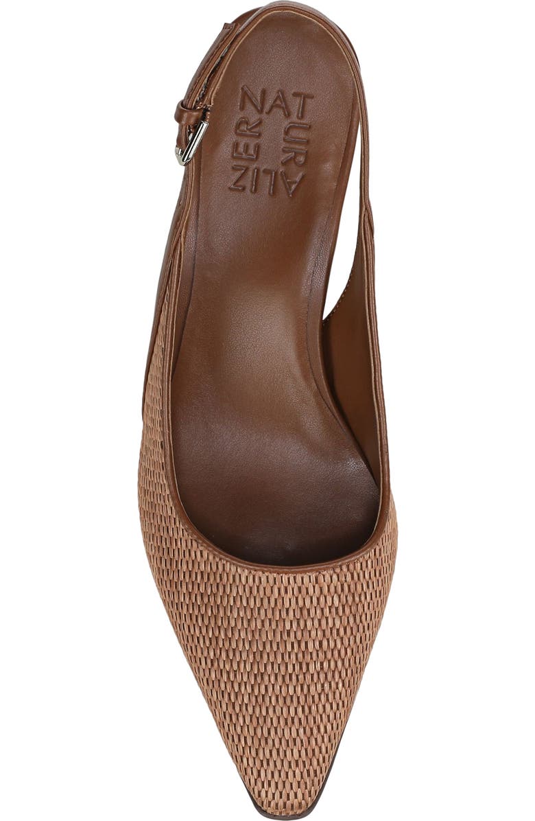 Naturalizer Tansy Slingback Kitten Heel Pump, Alternate, color, Walnut Brown Faux Raffia