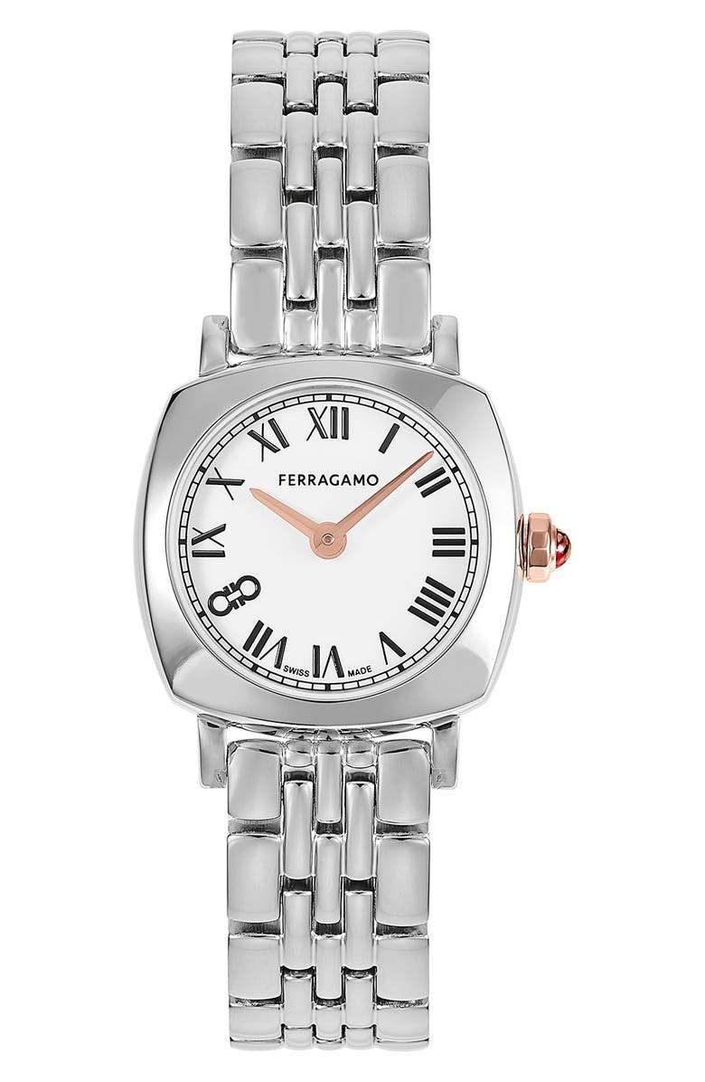 FERRAGAMO Soft Square Bracelet Watch, 23mm, Main, color,