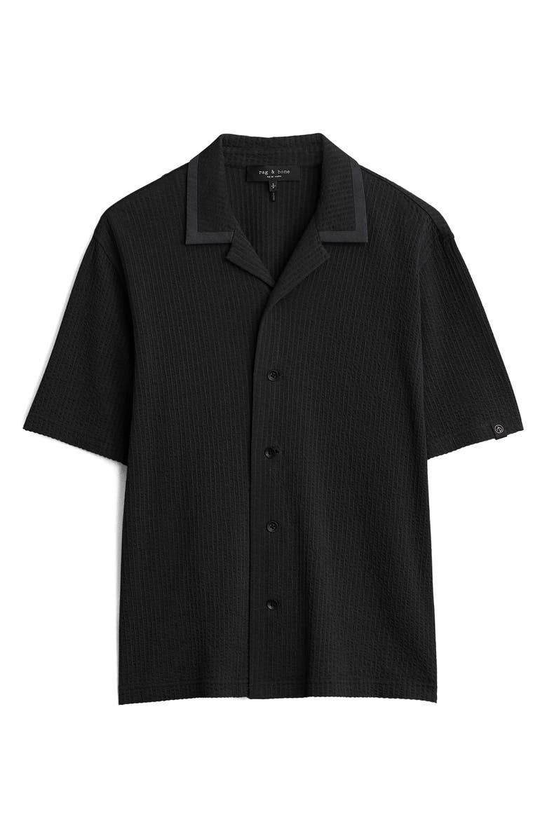 rag & bone Avery Seersucker Button-Up Shirt, Alternate, color, Black