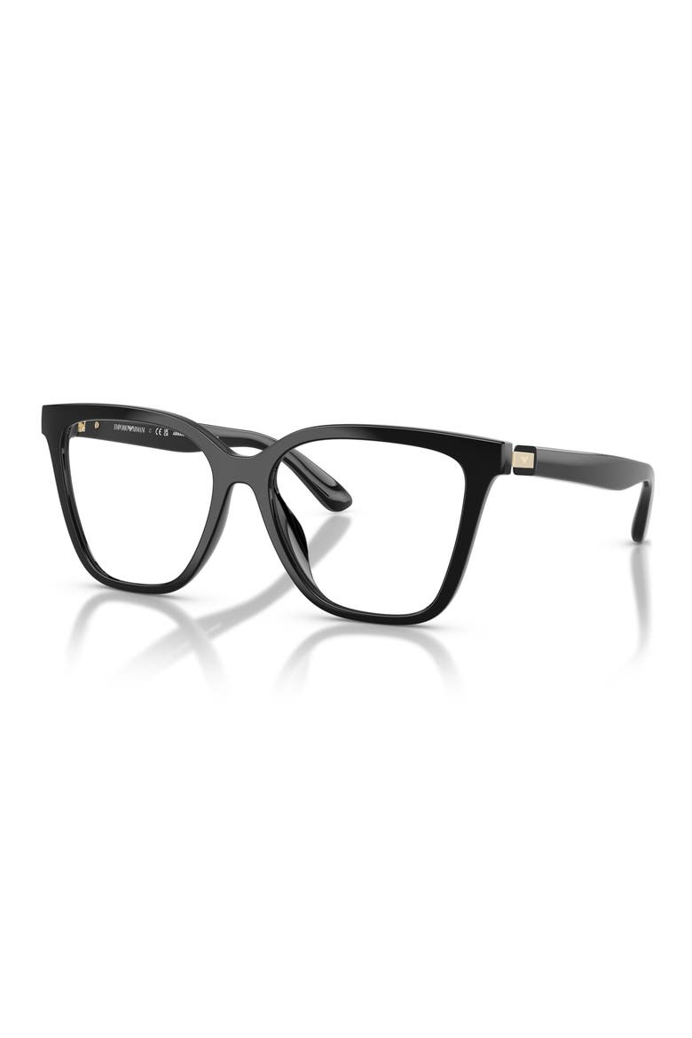 54mm Cat Eye Optical Glasses, Alternate, color, SHINY BLACK / CLEAR