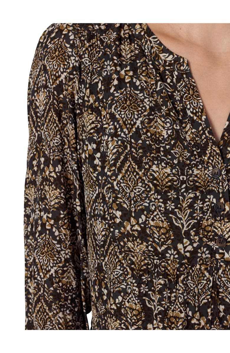 GERARD DAREL Lyne V-Neck Printed Dress, Alternate, color, Medium Khaki