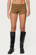 EDIKTED Dinah Low Rise Denim Micro Shorts