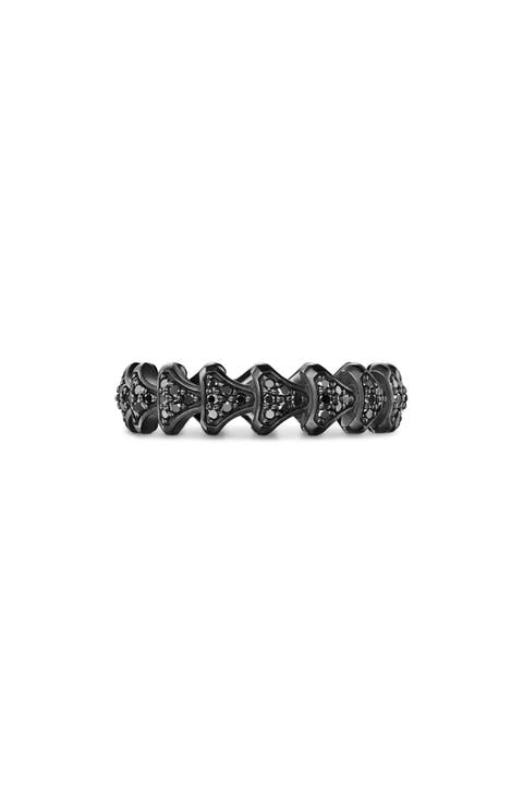 Men's Armory Band Ring in Black Titanium, 6.2mm