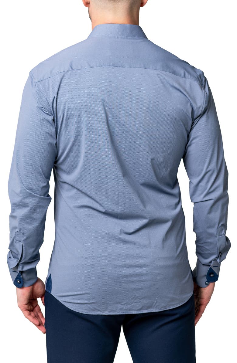 Maceoo Einstein Yoli Blue Stretch Button-Up Shirt, Alternate, color, Blue