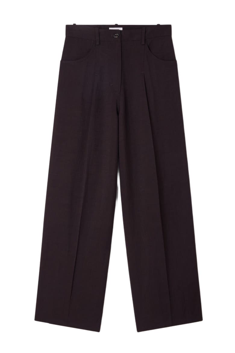 Wide-leg trousers, Alternate, color, Brown
