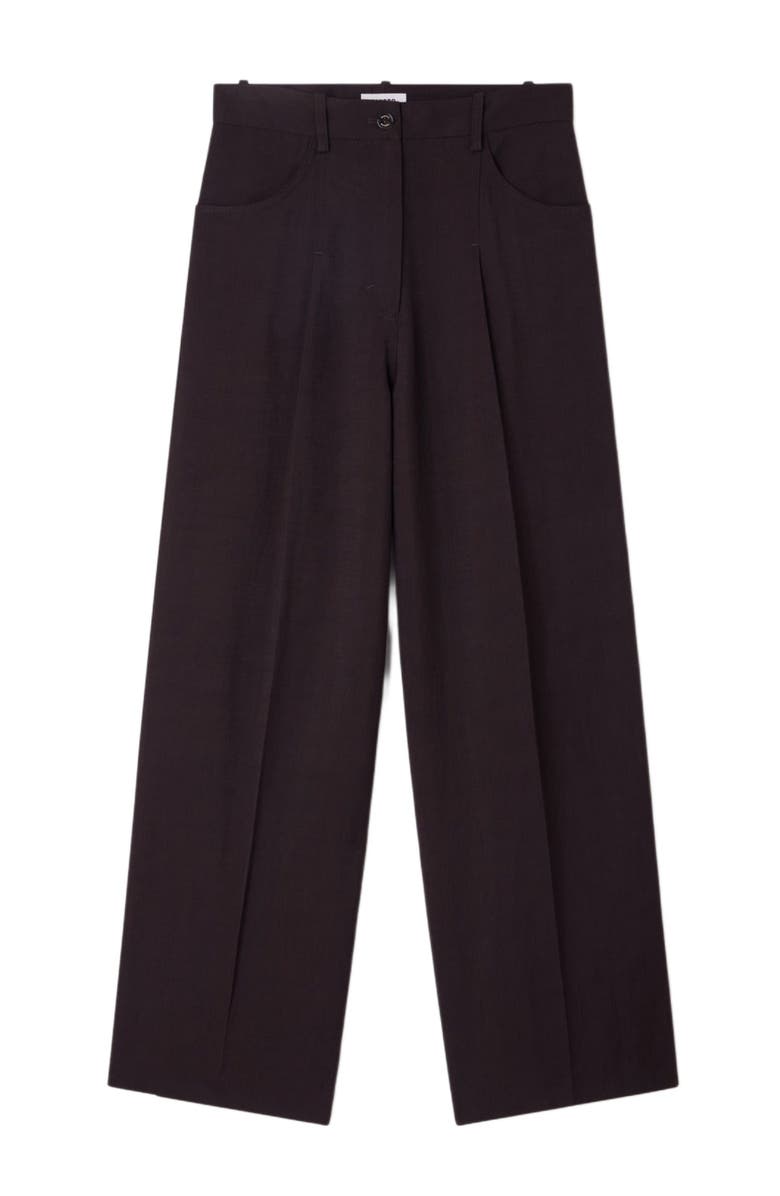 SANDRO Wide-leg trousers, Alternate, color, Brown