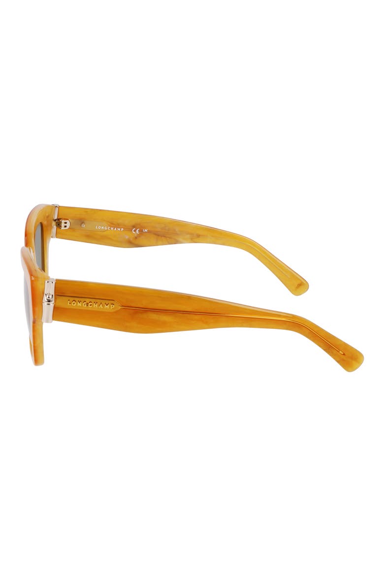 53mm Gradient Modified Rectangular Sunglasses, Alternate, color, HONEY