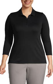 Lands' End 3/4 Sleeve Supima Cotton Polo Shirt