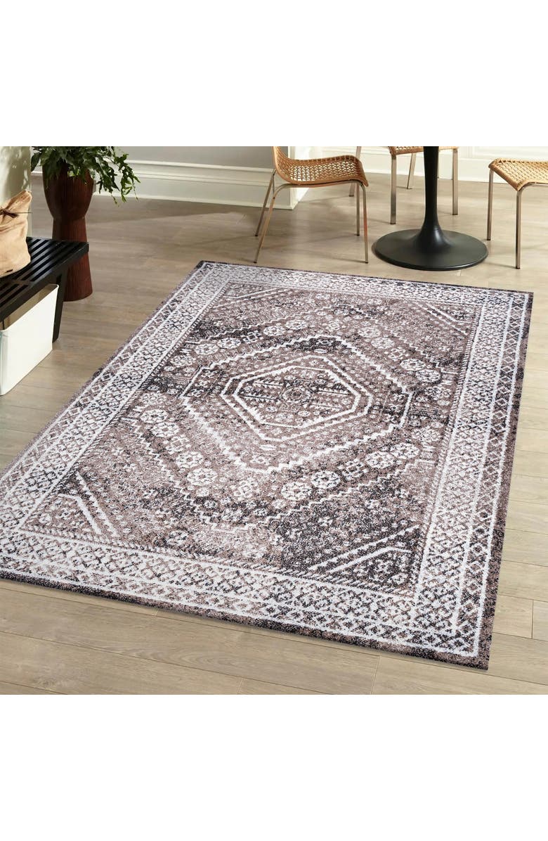 JONATHAN Y Boho Cottage Medallion Area Rug, Alternate, color, Brown/Ivory