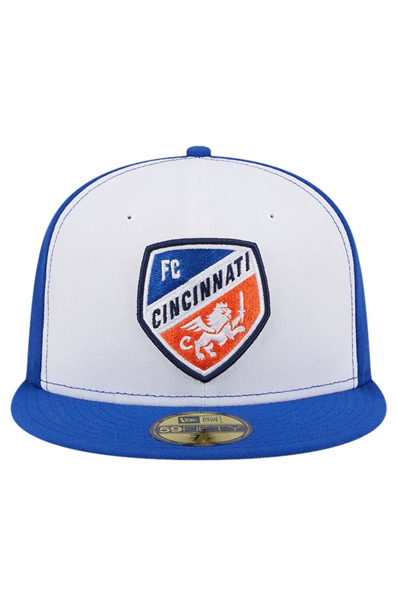 New Era Men's New Era White/Blue FC Cincinnati 2024 Kick Off Collection 59FIFTY Fitted Hat, Alternate, color, White