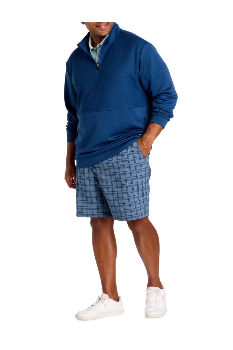 Big & Tall Plaid Tech Golf Shorts, Alternate, color, VECTOR NAVY