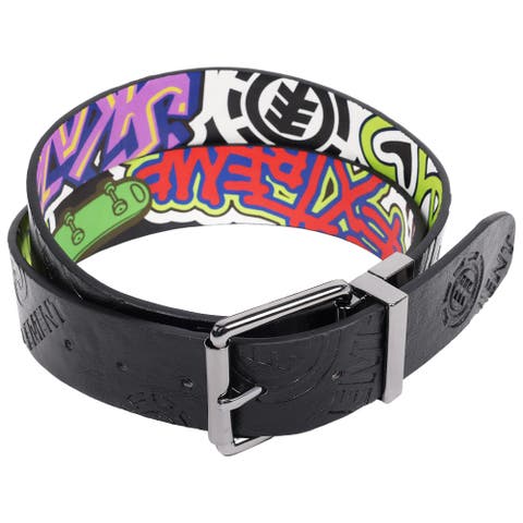 PU Reversible Belt with Debossed Logo & Graphic Print