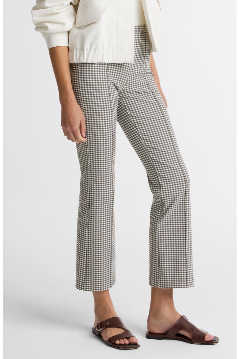 Niki Mid Rise Crop Gingham Pants, Alternate, color, TAPENADE GINGHAM