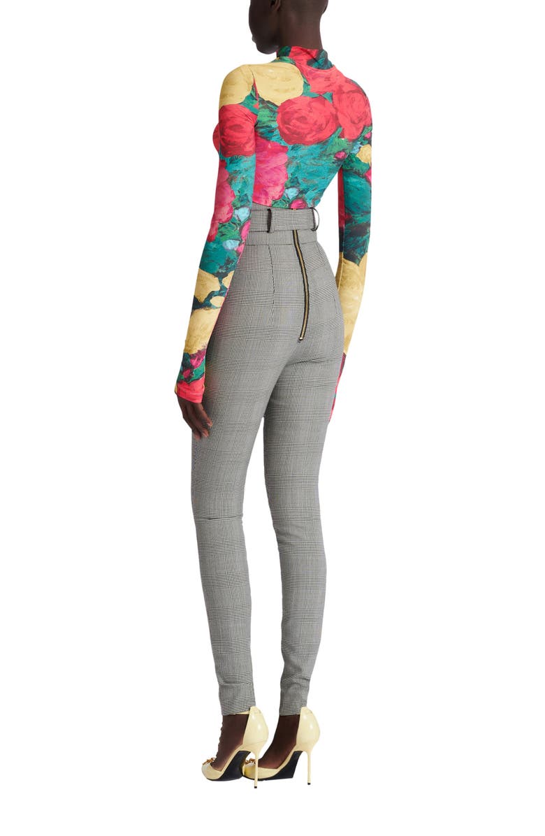 Balmain Stretch trousers in Prince of Wales jacquard, Alternate, color,