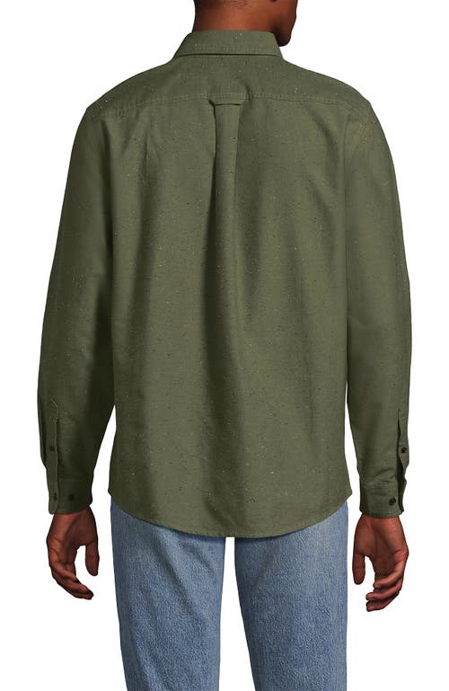 Lands' End Traditional Fit Flagship Flannel Shirt In Green