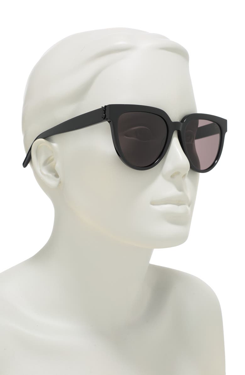 Saint Laurent 54mm Cat Eye Sunglasses, Alternate, color, Black Black Black/Blk
