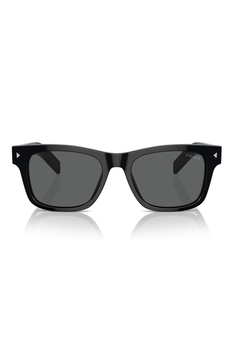 51mm Rectangular Sunglasses, Main, color, BLACK