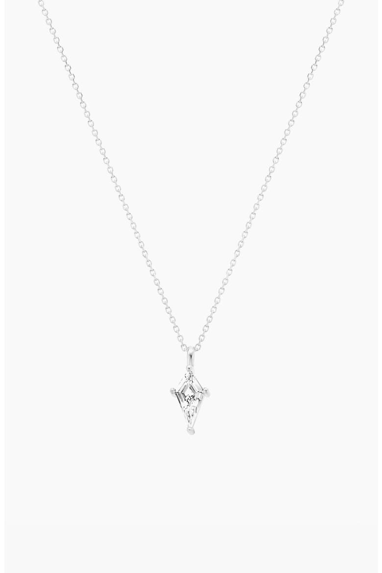 18k Gold Plated Sterling Silver Lainie Solitaire Pendant Necklace Gift Idea, Main, color, Silver