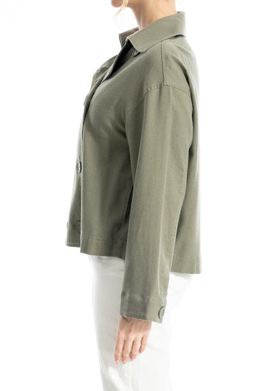 Max Studio Double Breasted Twill Jacket In Olive