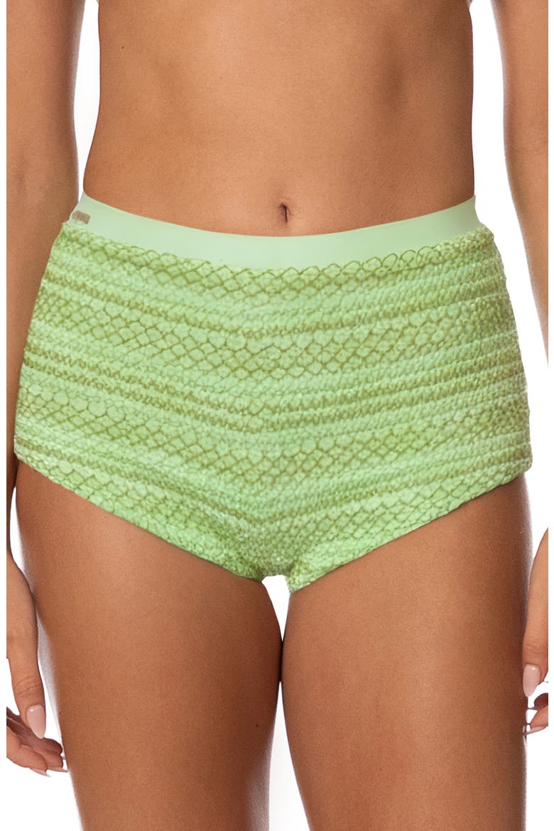 Green Symphony Caryn High Waist Swim Shorts, Main, color, LT/ PASTEL GREEN