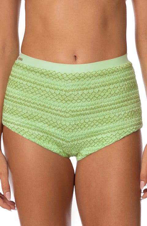 Green Symphony Caryn High Waist Swim Shorts