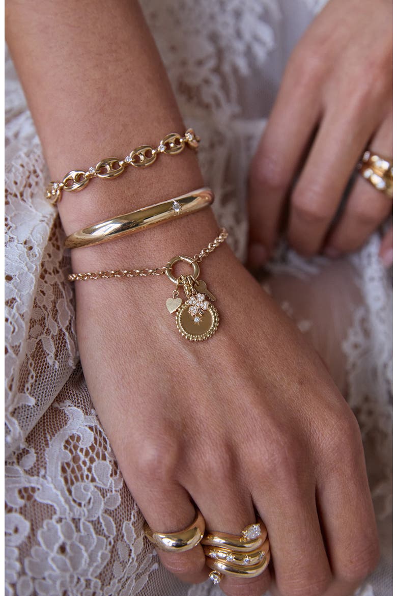 14K Gold Diamond Large Mariner Link Bracelet, Alternate, color, 14K YELLOW GOLD