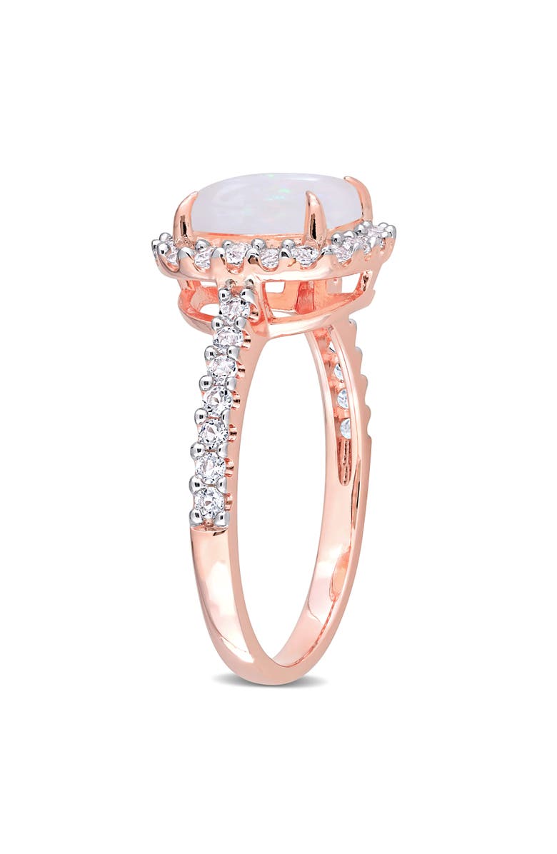 Julianna B. Gemstones Cushion Halo Ring, Alternate, color, Opal/Rose-Plated