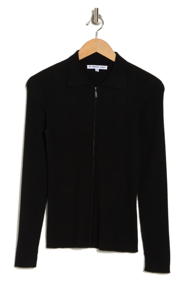 THE CASHMERE PROJECT California Rib Full-Zip Cashmere Sweater, Alternate, color,