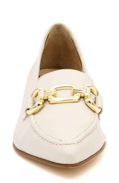 Amalfi By Rangoni Amarone Pointed Toe Bit Loafer Pump In Off White Vaport