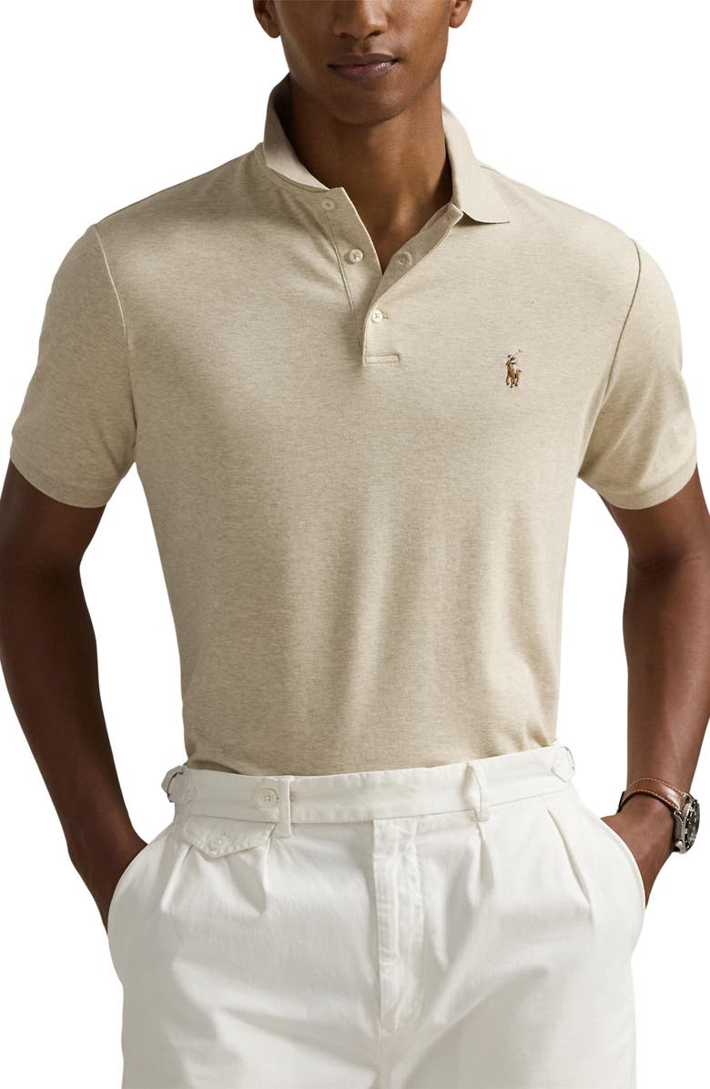Polo Ralph Lauren Classic Fit Solid Tan Cotton Jersey Polo, Main, color, 