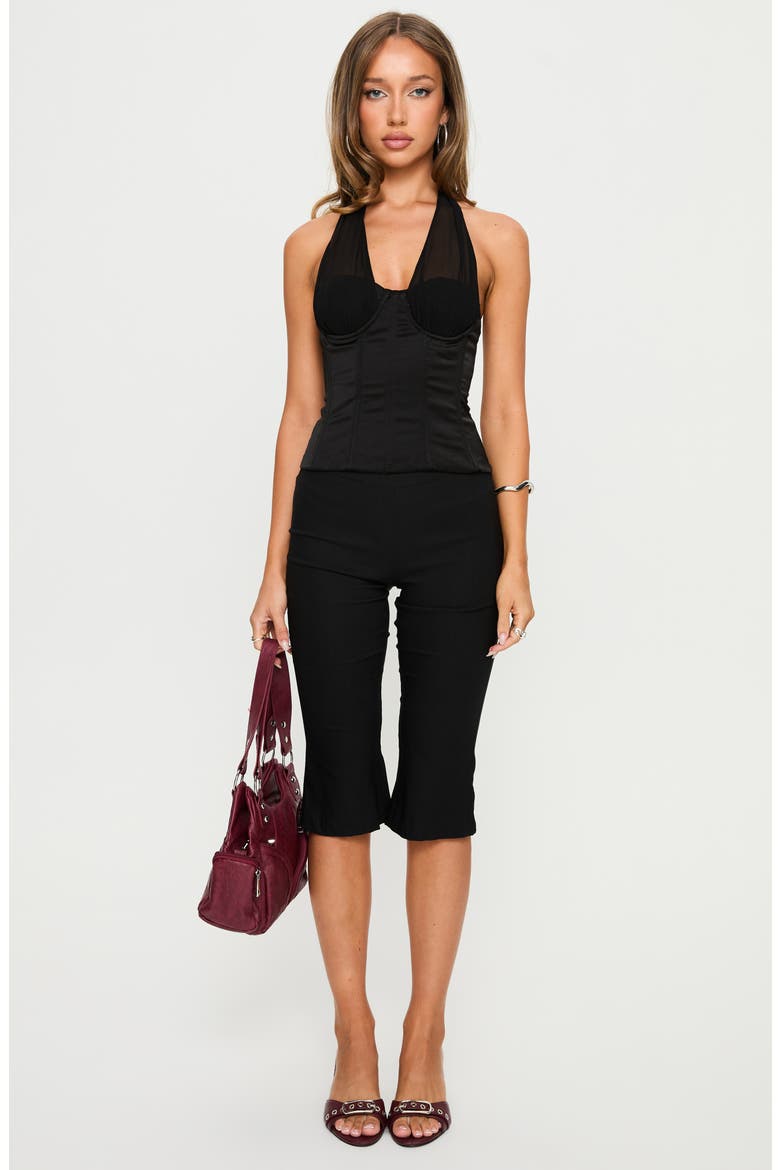 Ashley Mesh Strap Halter Top, Alternate, color, BLACK