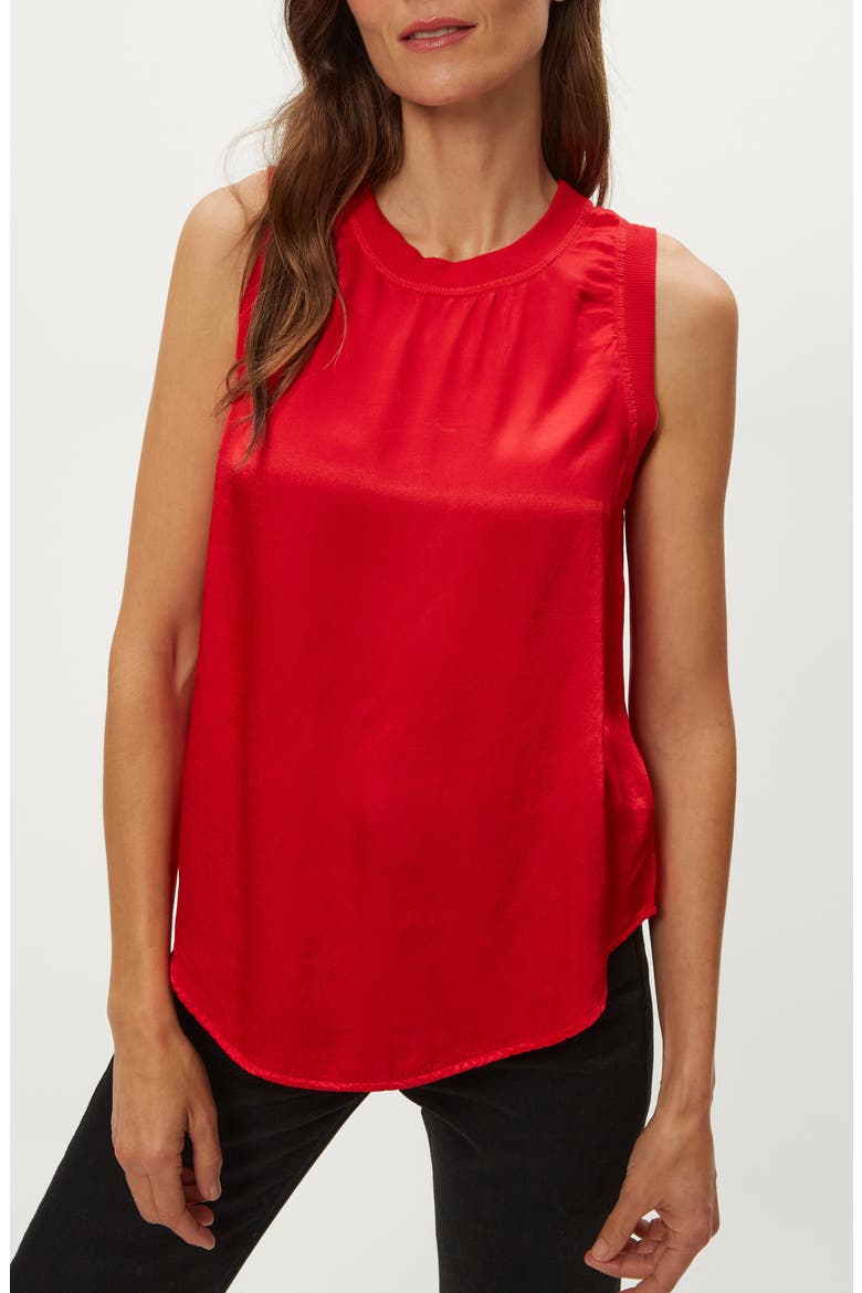 Shay Satin Tank Top, Alternate, color, POPPY