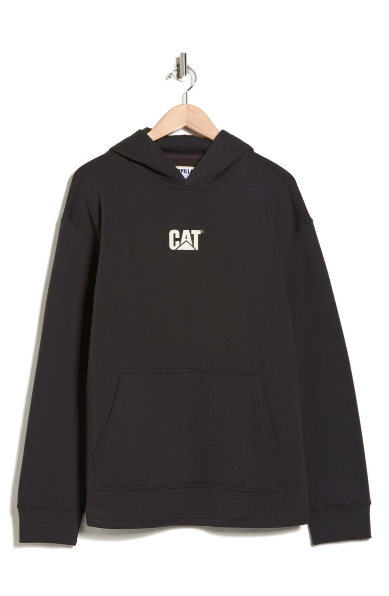 CAT WWR Crop Logo Graphic Hoodie, Alternate, color, Washed Black
