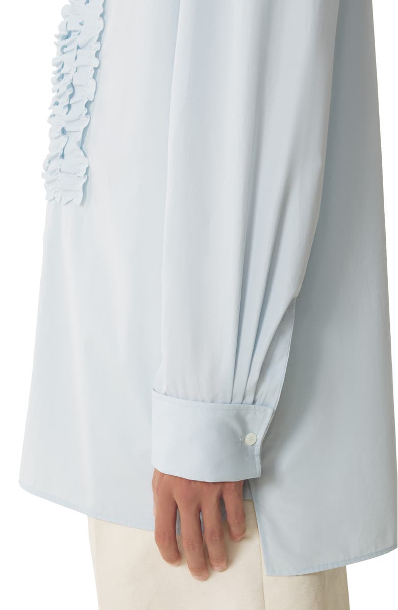 Lanvin Cotton Poplin Bib Front Shirt, Alternate, color, Sky Blue