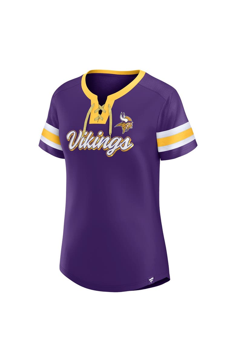FANATICS Women's Fanatics Branded Purple Minnesota Vikings Original State Lace-Up T-Shirt, Alternate, color, 