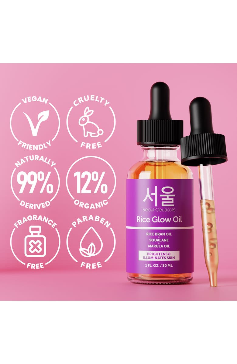 Seoul Ceuticals Korean Skincare Rice Glow Oil, Alternate, color, Clear