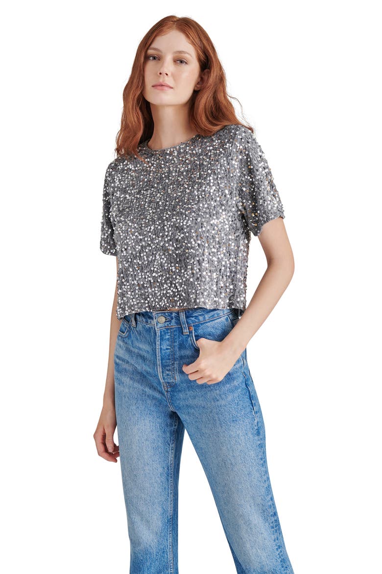 Cressa Sequin T-Shirt, Alternate, color, GREY