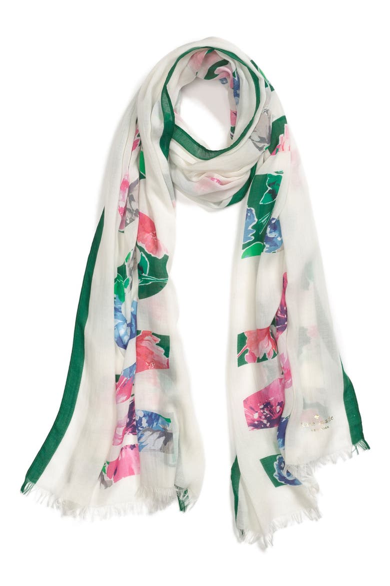 'in full 'bloom' scarf, Alternate, color, CREAM MULTI