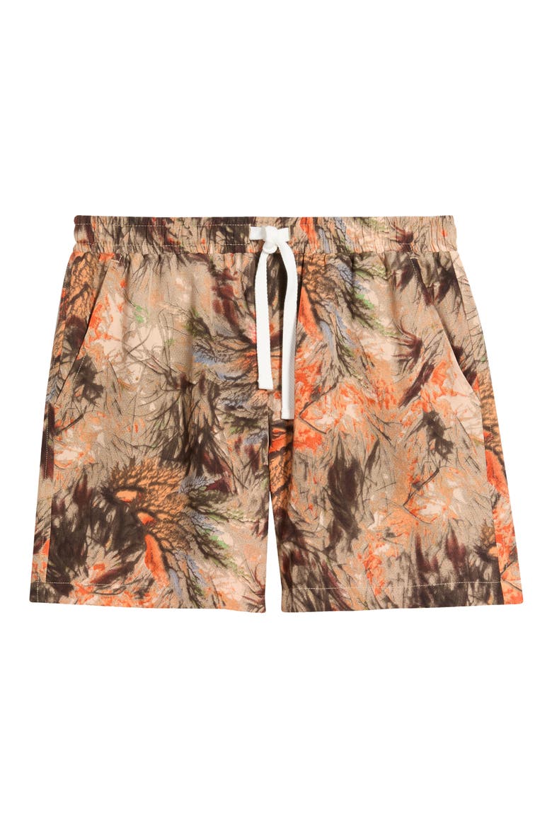 Roger Print Drawstring Shorts, Alternate, color, ORANGE