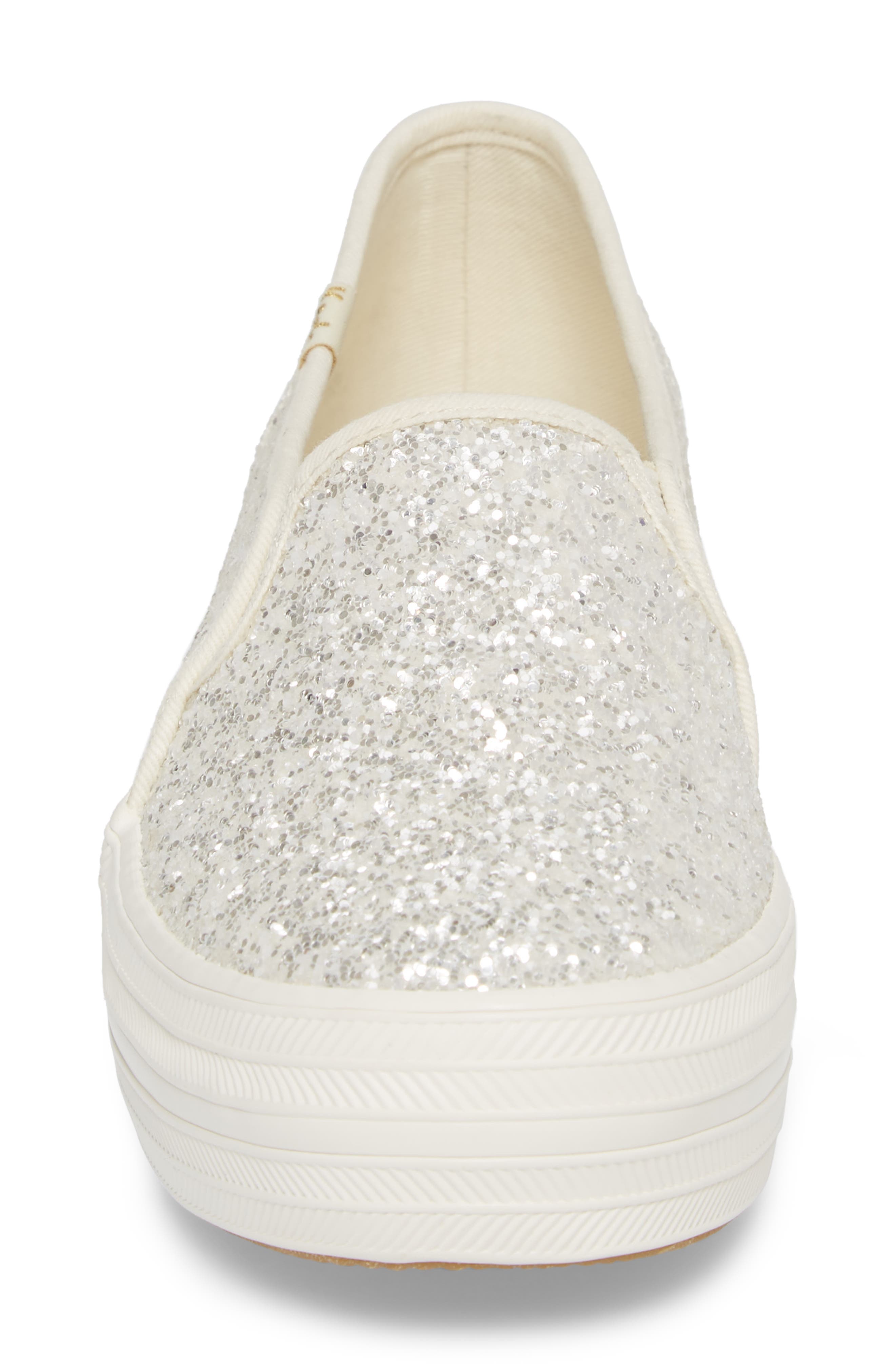 triple decker glitter slip-on sneaker, Alternate, color, CREAM
