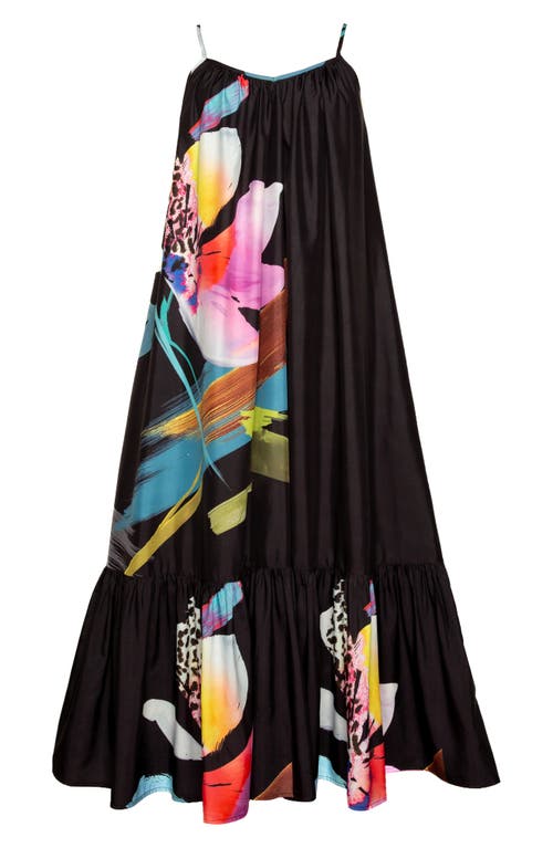 Buxom Couture Floral Print Voluminous Maxi Dress In Multi