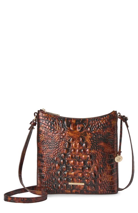 Katie Croc Embossed Leather Crossbody Bag