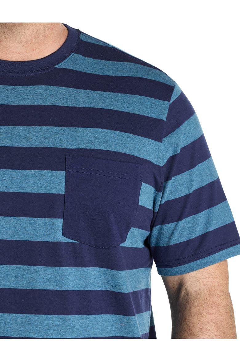Big & Tall Moisture-Wicking Striped Pocket T-Shirt, Alternate, color, CORSAIR BLUE HEATHER