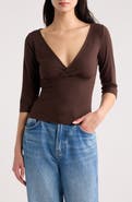 Reformation Aylani Surplice Neck Knit Top