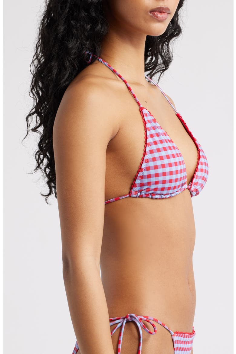 Side Tie Bikini Bottoms, Alternate, color, BLUE/ RED